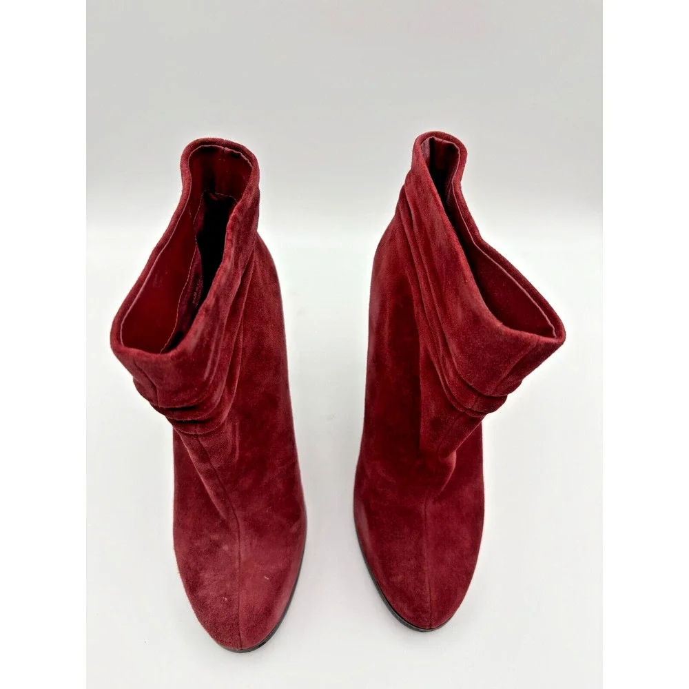 Aldo Burgundy Suede Slouchy Classic Stiletto Dressed Up Booties Sz 8M